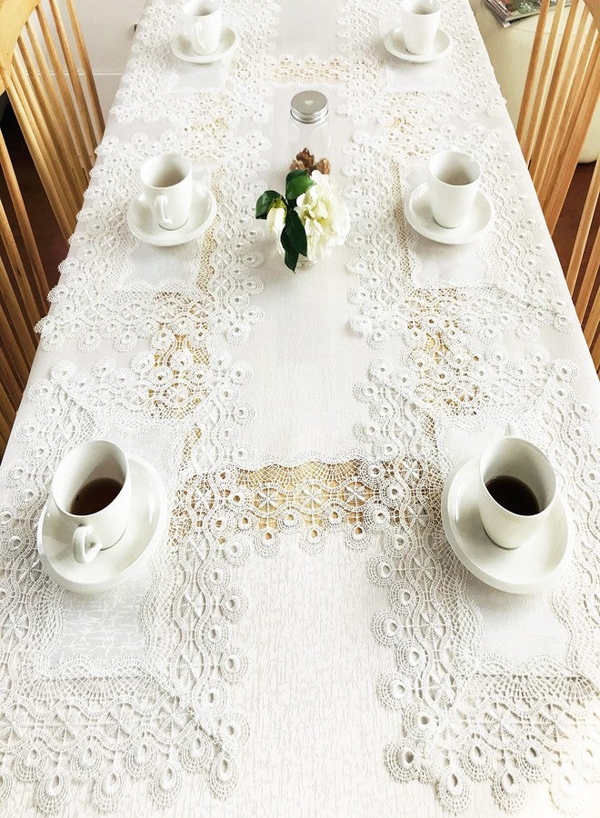 BrekSdat Lace Placemats of Polyester for Dining Table Set of 2 Farmhouse Style for Fall Wedding Hotel Kitchen 12 x 18 Inches Vintage Embroidered for Halloween, Thanksgiving or Christmas, Washable - Image 4